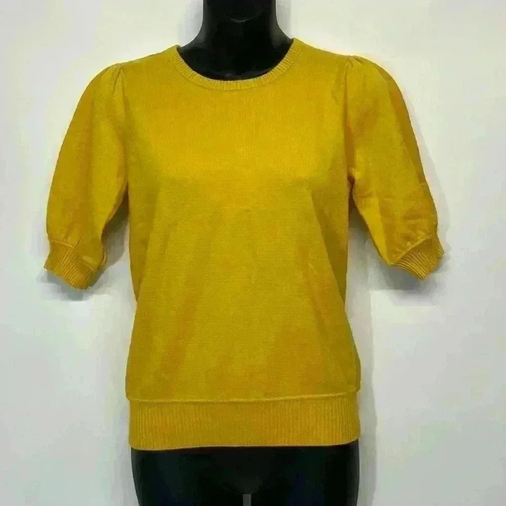Philosophy, yellow sunflowers three-quarter length sleeve, sweater, NWT